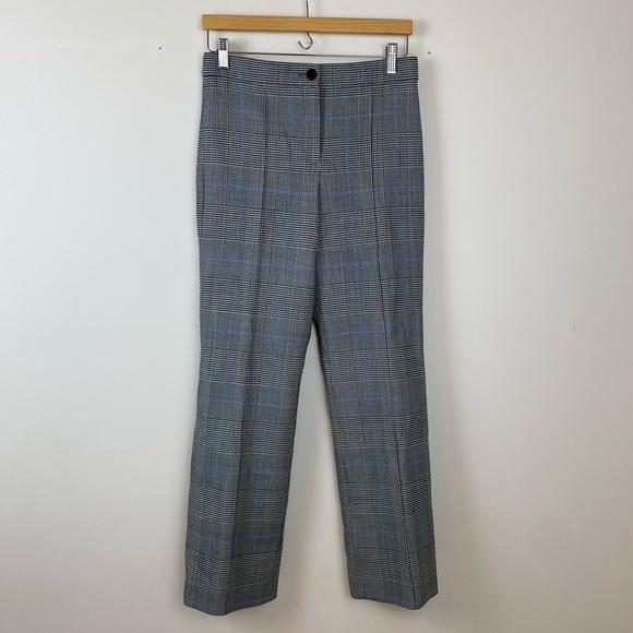 Theory Cardinal Straight-Leg Portland Glen Plaid Trousers - Picture 1 of 8